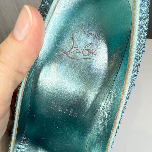 Louboutin Kate Strass blue crystal heels - Picture 8 of 8